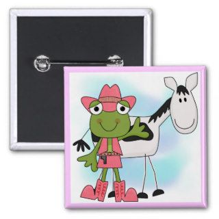 Frog Cowgirl Tshirts and Gifts Buttons
