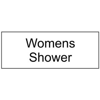 Womens Shower Black on White Engraved Sign EGRE 653 BLKonWHT Room Name  Business And Store Signs 