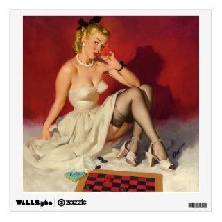 Lets Play a Game   Retro Pinup Girl Wall Decals
