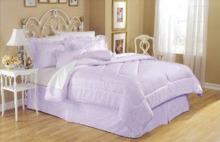 Bed in a Bag 542 twin 4 Piece Twin Bed Eyelet Lavender Comforter Set  