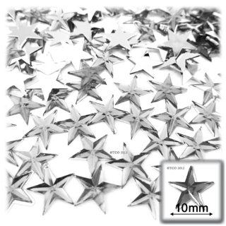 The Crafts Outlet 144 Piece Loose Flat Back Acrylic Star Rhinestones, 10mm, Crystal Clear