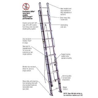 Werner D528 2 375 Pound Duty Rating Type 1AA Aluminum D Rung Extension Ladder, 28 Foot    