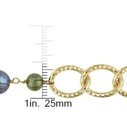 Miadora Multi colored FW Pearl Oval Link Necklace (6 10 mm) Miadora Pearl Necklaces