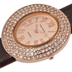 Vernier Women's Midsized Rose Oval Sparkle Watch Vernier Women's Vernier Watches