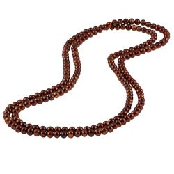 DaVonna Chocolate FW Pearl 48 inch Endless Necklace (6.5 7 mm) DaVonna Pearl Necklaces