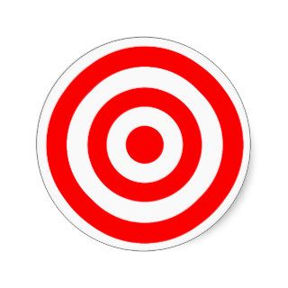 Red Bullseye Target Stickers