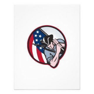 American Patriot Minuteman With Flag Invitations