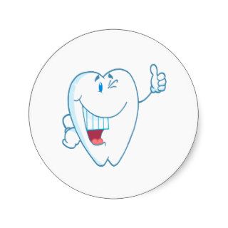Smiling Clean Tooth Cartoon Character Thumbs Up.ai Sticker