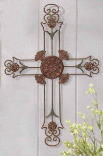 30" Religious Rustic Antique Decorative Wall Cross   Wall Sculptures