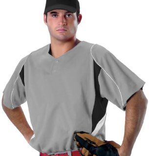 Alleson 529 2 Button Extreme Mesh Custom Baseball Jerseys GR/BK/WH   (GRAY/BLACK/WHITE) A3XL  Baseball And Softball Jerseys  Sports & Outdoors