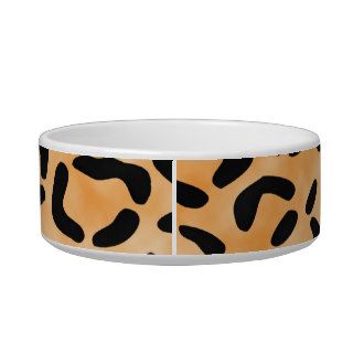 Leopard Print Custom Name Cat Food Bowls
