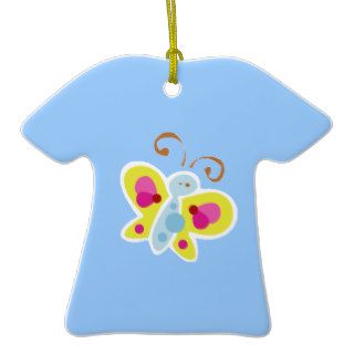 butterfly_cute_0013 CARTOON WATERCOLOR BUTTERFUL C Christmas Tree Ornaments