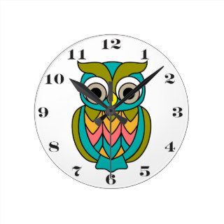 Cute Mr. Hoot Owl Wall Clock