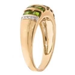 D'Yach 10k Yellow Gold Chrome Diopside and Diamond Accent Ring D'Yach Gemstone Rings