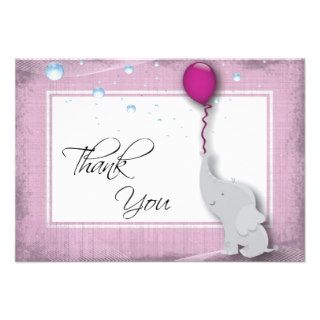 Baby Shower Thank You Card   Cute Elephant Balloon