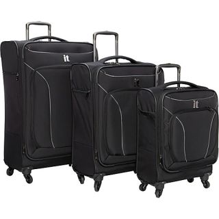 MegaLite Premium Collection 3 Piece Luggage Set Black   IT Luggage Lu