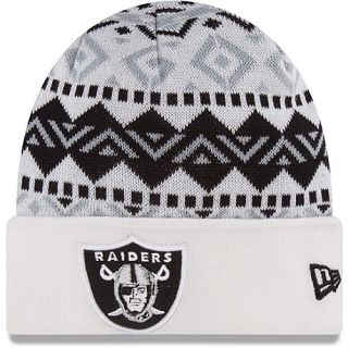 NEW ERA Mens Oakland Raiders Ivory Cuff Knit Hat, White