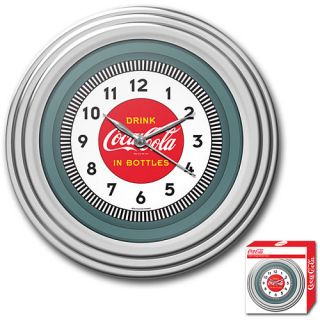 Trademark Global Coca Cola 11.75 Clock with Chrome Finish   1930s Style (COKE 