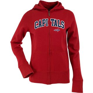 Antigua Womens Washington Capitals Signature Hood Applique Full Zip Sweatshirt