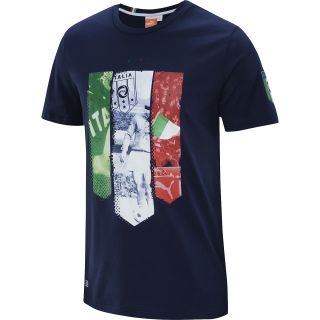 PUMA Mens Italy 2014 Short Sleeve Graphic Soccer T Shirt   Size Large, Navy