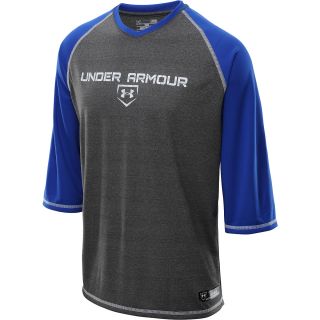 UNDER ARMOUR Mens 3/4 Sleeve Baseball Shirt   Size Large, Royal