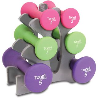 Tone Fitness 20lb Hourglass Shaped Dumbbell Set with Rack (SDNHS TN020)