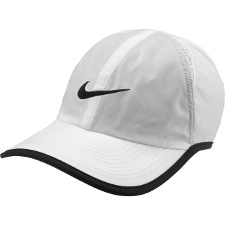 NIKE Mens Featherlight 2.0 Adjustable Hat, White/black