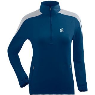 Antigua Womens New York Yankees Succeed Front Fleece Half Zip Pullover   Size