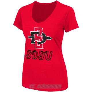 COLOSSEUM Womens San Diego State Aztecs Vegas V Neck T Shirt   Size Xl, Red