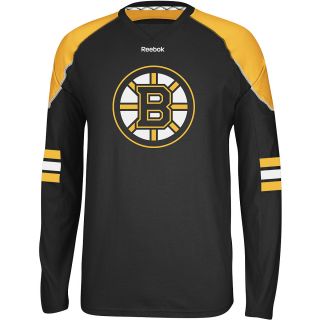 REEBOK Mens Boston Bruins Team Color Jersey Replica Long Sleeve T Shirt   Size