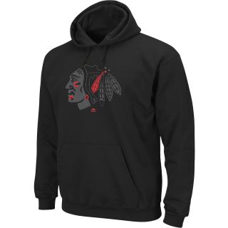 MAJESTIC ATHLETIC Mens Chicago Blackhawks Reflective Logo Pullover Hoody  