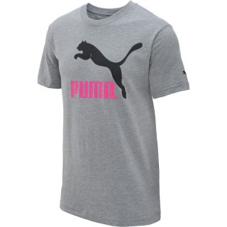 PUMA Mens No 1 Logo Short Sleeve T Shirt   Size 2xl, Md.grey Heather