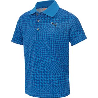 PUMA Boys New Wave Camo Short Sleeve Golf Polo   Size Xl, Blue