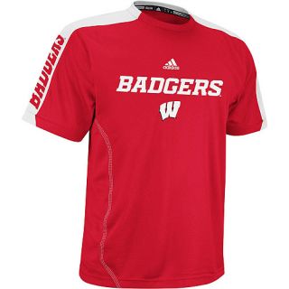 adidas Mens Wisconsin Badgers Sideline Swagger Performance T shirt   Size