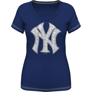 MAJESTIC ATHLETIC Womens New York Yankees Bold Statement Fashion Top   Size
