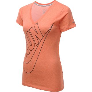 NIKE Womens Cruiser Run Swoosh V Neck Short Sleeve T Shirt   Size XS/Extra