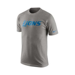 NIKE Mens Detroit Lions Wordmark Short Sleeve T Shirt   Size Large, Dk.grey
