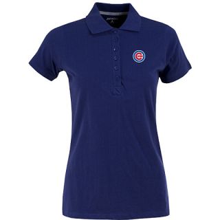 Antigua Womens Chicago Cubs Spark 100% Cotton Washed Jersey 6 Button Polo  