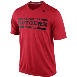 NIKE Mens Rutgers Scarlet Knights Practice Legend Short Sleeve T Shirt   Size