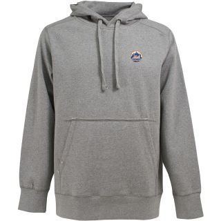 Antigua Mens New York Mets Signature Hooded Gray Pullover Sweatshirt   Size
