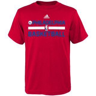 adidas Youth Philadelphia 76ers Practice Short Sleeve T Shirt   Size Medium,