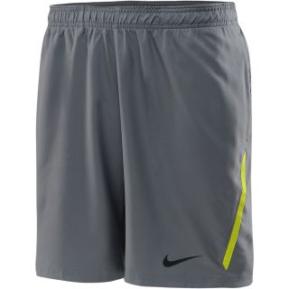 NIKE Mens Power 9 Woven Tennis Shorts   Size Medium, Base Grey/green