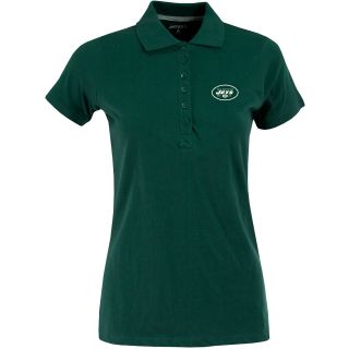 Antigua Womens New York Jets Spark 100% Cotton Washed Jersey 6 Button Polo  