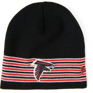 NEW ERA Mens Atlanta Falcons 5A Striped Team Color Knit Hat, Black