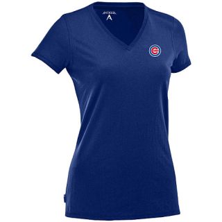 Antigua Womens Chicago Cubs Dream 100% Cotton Washed Jersey V Neck Tee   Size