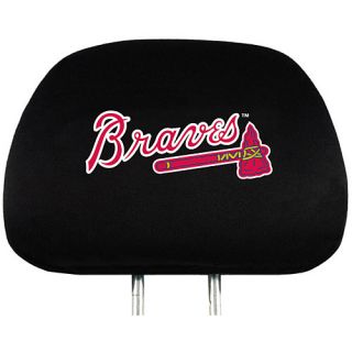 Team ProMark Atlanta Braves Headrest Cover in Black Features Embroidered Team