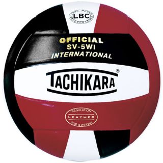 Tachikara SV 5WI International Indoor Volleyball, Scarlet/white/black (SV5WI.