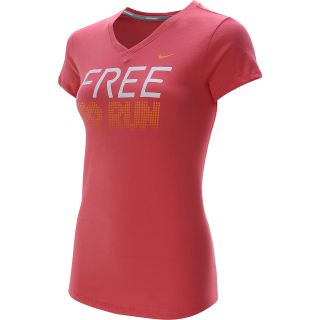 NIKE Womens Free To Run Short Sleeve T Shirt   Size Small, Geranium