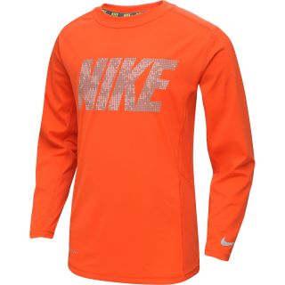 NIKE Boys Speed Fly Graphic Long Sleeve T Shirt   Size Large, Team Orange/grey
