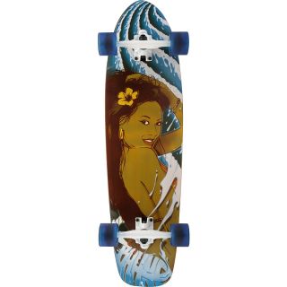 MADE IN MARS Tahiti Hybrid Longboard/Cruiser Skateboard   Size 35, Brown/blue